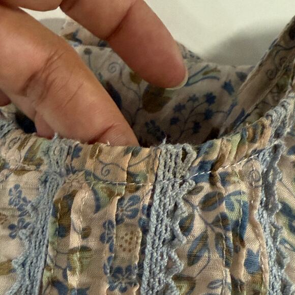 Sabina Musayev S Mandy Top Sage Print Peplum Sleeve Floral Cottage *flaw - Picture 9 of 9